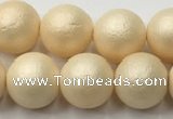 CSB2393 15.5 inches 10mm round matte wrinkled shell pearl beads