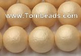 CSB2402 15.5 inches 8mm round matte wrinkled shell pearl beads