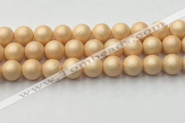 CSB2405 15.5 inches 14mm round matte wrinkled shell pearl beads
