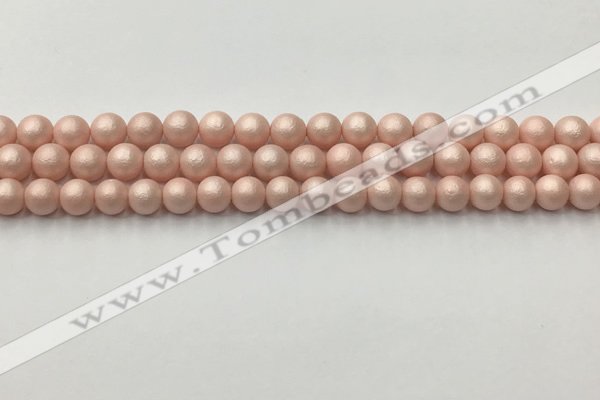 CSB2410 15.5 inches 4mm round matte wrinkled shell pearl beads