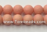 CSB2420 15.5 inches 4mm round matte wrinkled shell pearl beads