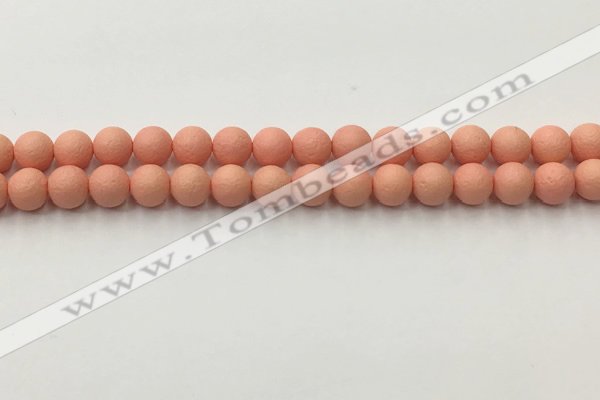 CSB2421 15.5 inches 6mm round matte wrinkled shell pearl beads