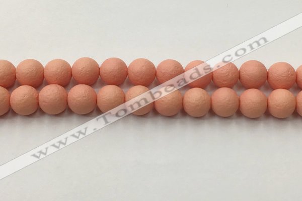 CSB2424 15.5 inches 12mm round matte wrinkled shell pearl beads