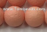 CSB2426 15.5 inches 16mm round matte wrinkled shell pearl beads