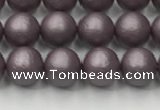 CSB2440 15.5 inches 4mm round matte wrinkled shell pearl beads