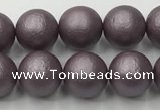 CSB2442 15.5 inches 8mm round matte wrinkled shell pearl beads