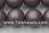 CSB2445 15.5 inches 14mm round matte wrinkled shell pearl beads