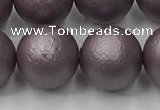 CSB2446 15.5 inches 16mm round matte wrinkled shell pearl beads