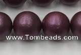 CSB2463 15.5 inches 10mm round matte wrinkled shell pearl beads