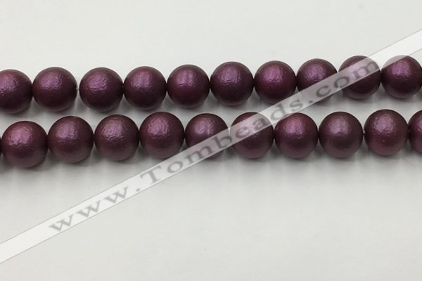 CSB2466 15.5 inches 16mm round matte wrinkled shell pearl beads