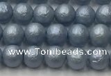 CSB2470 15.5 inches 4mm round matte wrinkled shell pearl beads
