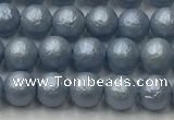 CSB2470 15.5 inches 4mm round matte wrinkled shell pearl beads