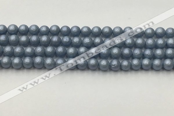 CSB2471 15.5 inches 6mm round matte wrinkled shell pearl beads