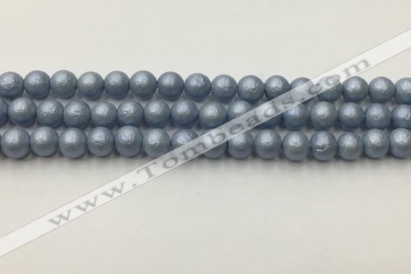 CSB2472 15.5 inches 8mm round matte wrinkled shell pearl beads