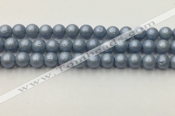 CSB2473 15.5 inches 10mm round matte wrinkled shell pearl beads