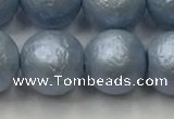 CSB2475 15.5 inches 14mm round matte wrinkled shell pearl beads