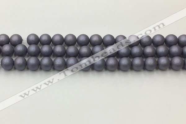 CSB2481 15.5 inches 6mm round matte wrinkled shell pearl beads