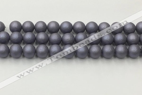 CSB2484 15.5 inches 12mm round matte wrinkled shell pearl beads