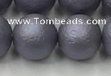 CSB2486 15.5 inches 16mm round matte wrinkled shell pearl beads
