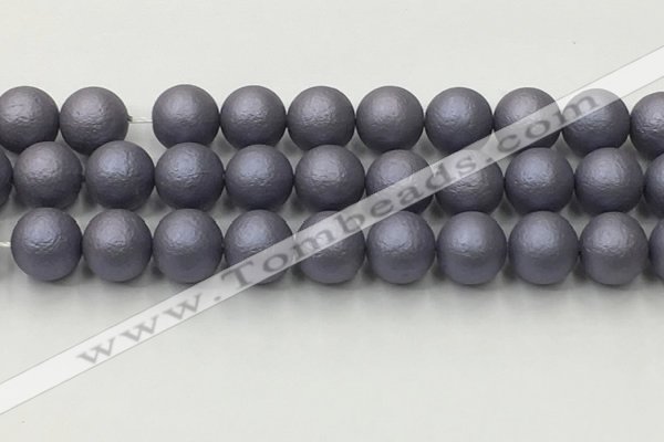 CSB2486 15.5 inches 16mm round matte wrinkled shell pearl beads