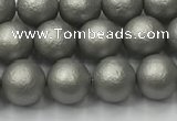 CSB2491 15.5 inches 6mm round matte wrinkled shell pearl beads