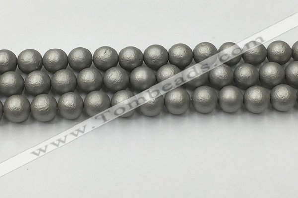 CSB2494 15.5 inches 12mm round matte wrinkled shell pearl beads