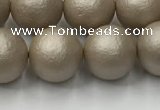 CSB2504 15.5 inches 12mm round matte wrinkled shell pearl beads