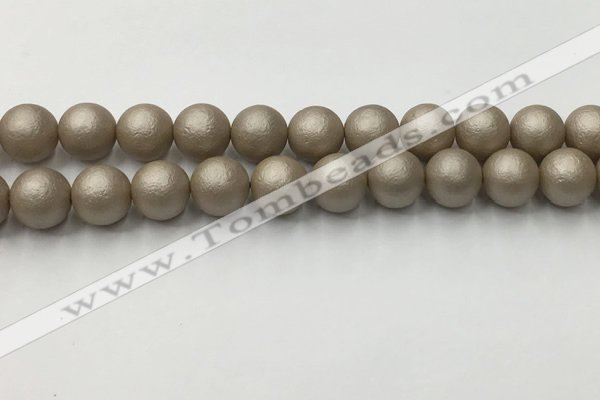 CSB2505 15.5 inches 14mm round matte wrinkled shell pearl beads