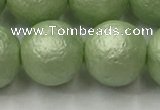 CSB2536 15.5 inches 16mm round matte wrinkled shell pearl beads