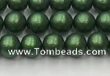 CSB2540 15.5 inches 4mm round matte wrinkled shell pearl beads