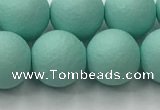 CSB2554 15.5 inches 12mm round matte wrinkled shell pearl beads