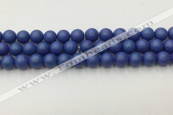 CSB2573 15.5 inches 10mm round matte wrinkled shell pearl beads