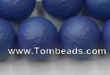 CSB2575 15.5 inches 14mm round matte wrinkled shell pearl beads