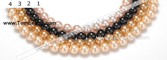 CSB27 16 inches 8mm round shell pearl beads Wholesale