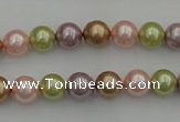 CSB306 15.5 inches 8mm round mixed color shell pearl beads