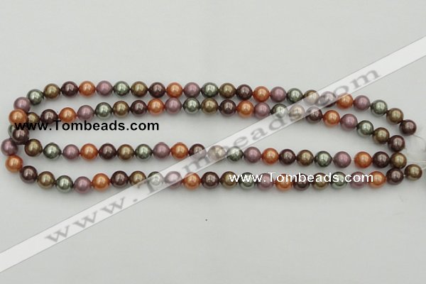 CSB312 15.5 inches 8mm round mixed color shell pearl beads