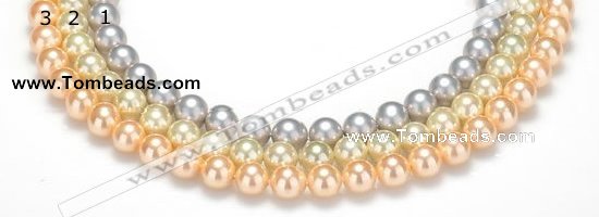 CSB32 16 inches 8mm round shell pearl beads Wholesale