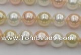 CSB320 15.5 inches 10mm round mixed color shell pearl beads