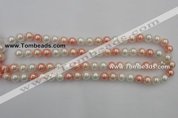 CSB321 15.5 inches 10mm round mixed color shell pearl beads