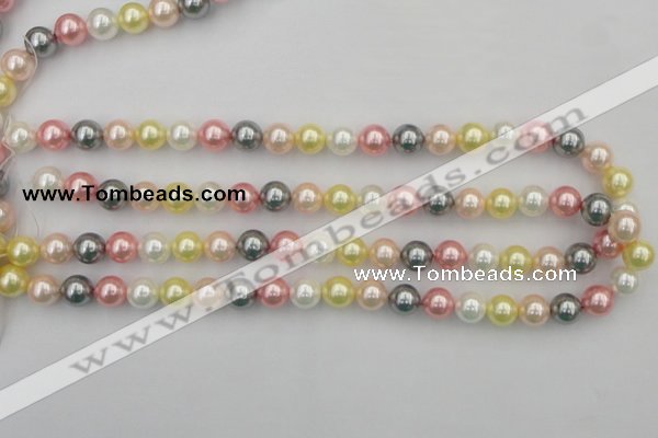 CSB323 15.5 inches 10mm round mixed color shell pearl beads