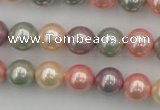 CSB324 15.5 inches 10mm round mixed color shell pearl beads