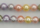 CSB330 15.5 inches 10mm round mixed color shell pearl beads