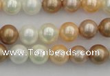 CSB332 15.5 inches 10mm round mixed color shell pearl beads