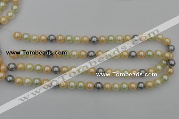 CSB333 15.5 inches 10mm round mixed color shell pearl beads