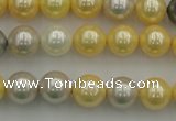 CSB334 15.5 inches 10mm round mixed color shell pearl beads