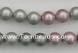 CSB341 15.5 inches 10mm round mixed color shell pearl beads