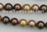 CSB342 15.5 inches 10mm round mixed color shell pearl beads