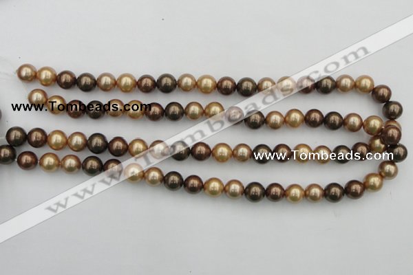 CSB342 15.5 inches 10mm round mixed color shell pearl beads