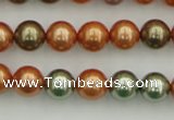 CSB343 15.5 inches 10mm round mixed color shell pearl beads