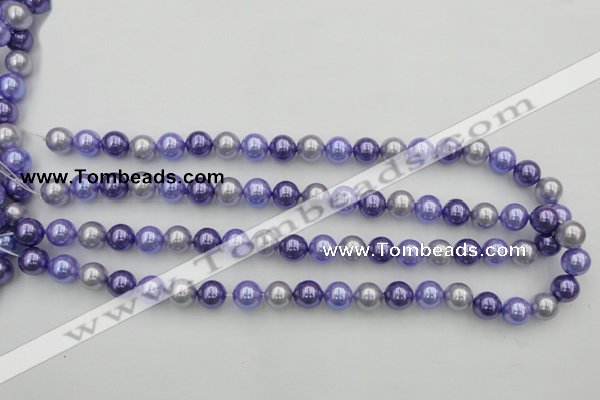 CSB344 15.5 inches 10mm round mixed color shell pearl beads